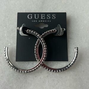 Guess Half Hoop Crystal Earrings